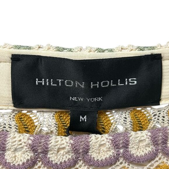 NWT Hilton Hollis Lilac Combo Crochet Textured Knit Top Womens Size Medium - Picture 3 of 8